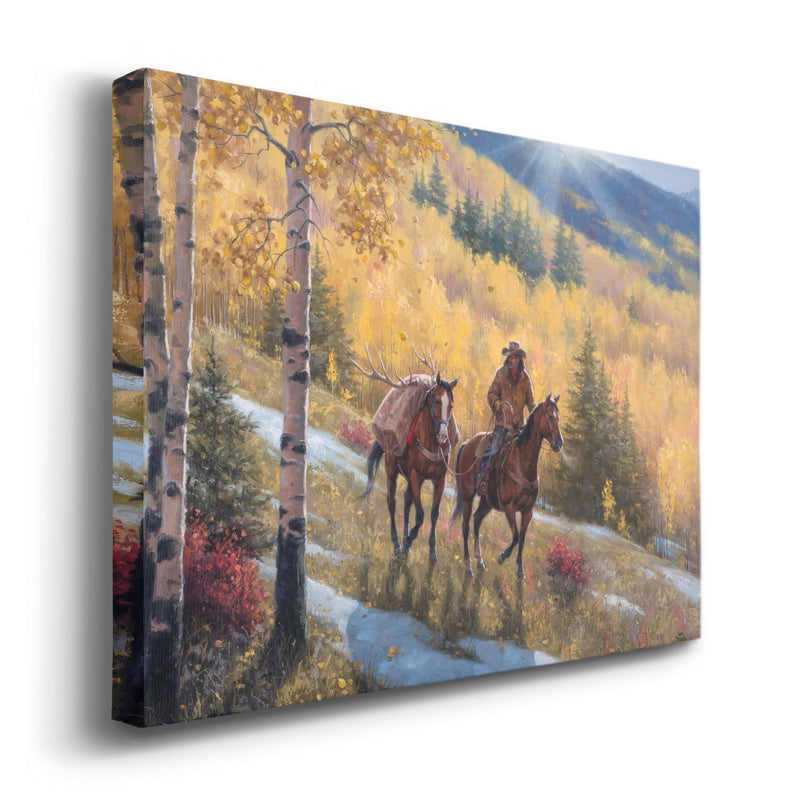 Renditions Gallery Canvas Animal Wall Art Home Paintings & Prints Summer Forest Horses Running Abstract Modern Western Botanical Nature Decorations for Office Bedroom Kitchen - 24"x36" LT31 - Image 2